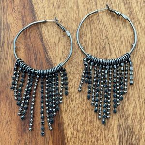 Beautiful dangling hoop earrings